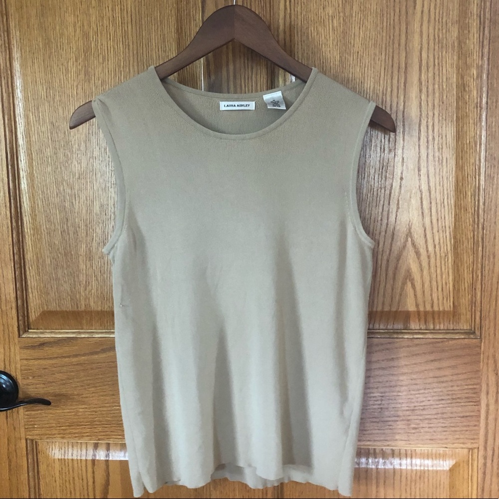 Women’s Tan Tank Top Laura Ashley Brand Size M